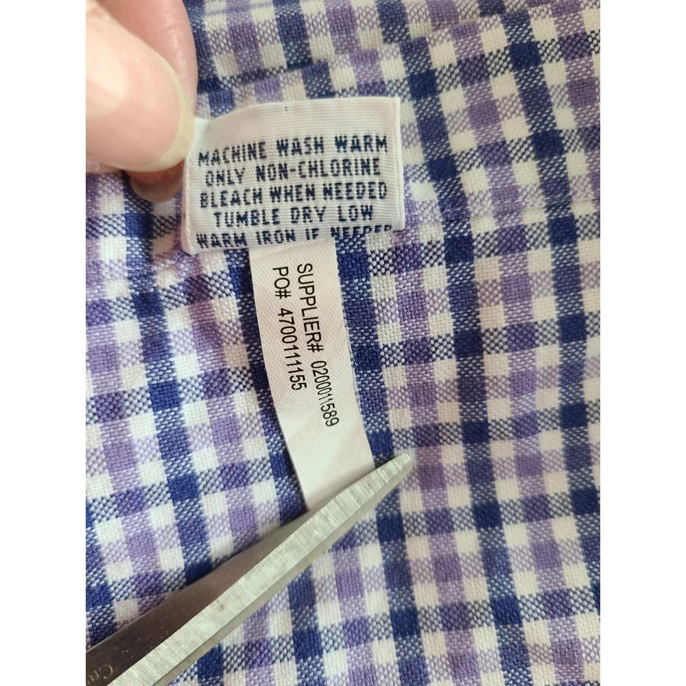 Polo Ralph Lauren Mens Gingham Button Down Shirt Purple Blue Cotton Small